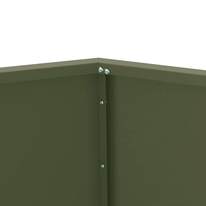 Fioriera 2 pcs Verde oliva 50 x 50 x 40 cm Acciaio 884059