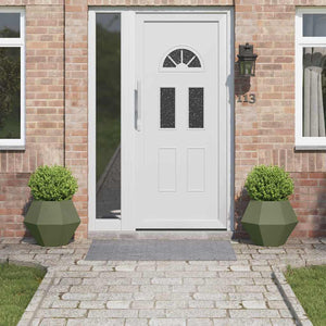 Fioriera 2 pcs Verde oliva 50 x 50 x 40 cm Acciaio 884059