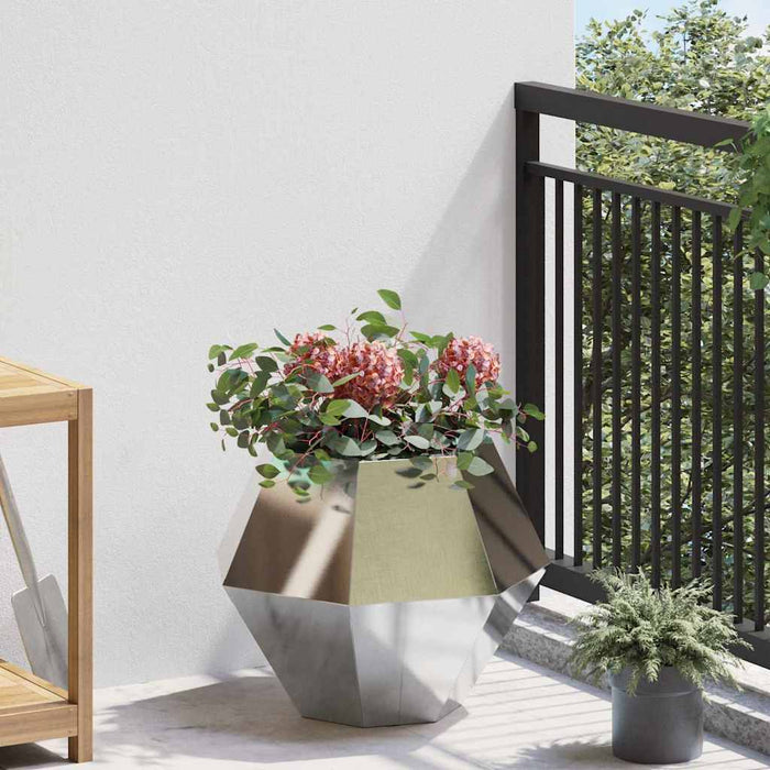 Fioriera 2 pcs Argento 50 x 50 x 40 cm Acciaio inossidabile 884061