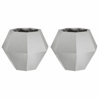 Fioriera 2 pcs Argento 50 x 50 x 40 cm Acciaio inossidabile 884061