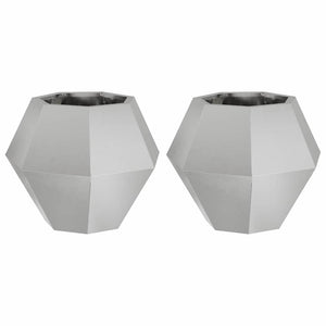 Fioriera 2 pcs Argento 50 x 50 x 40 cm Acciaio inossidabile 884061