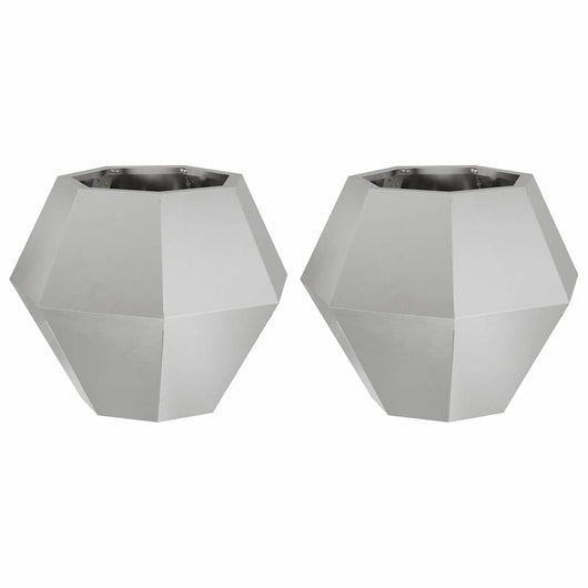 Fioriera 2 pcs Argento 50 x 50 x 40 cm Acciaio inossidabile 884061