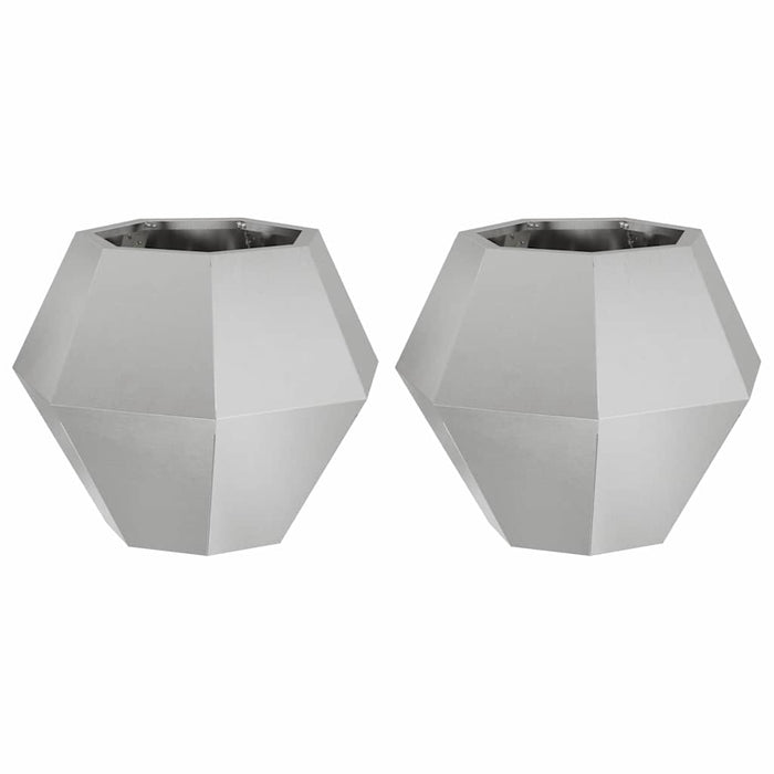 Fioriera 2 pcs Argento 50 x 50 x 40 cm Acciaio inossidabile 884061