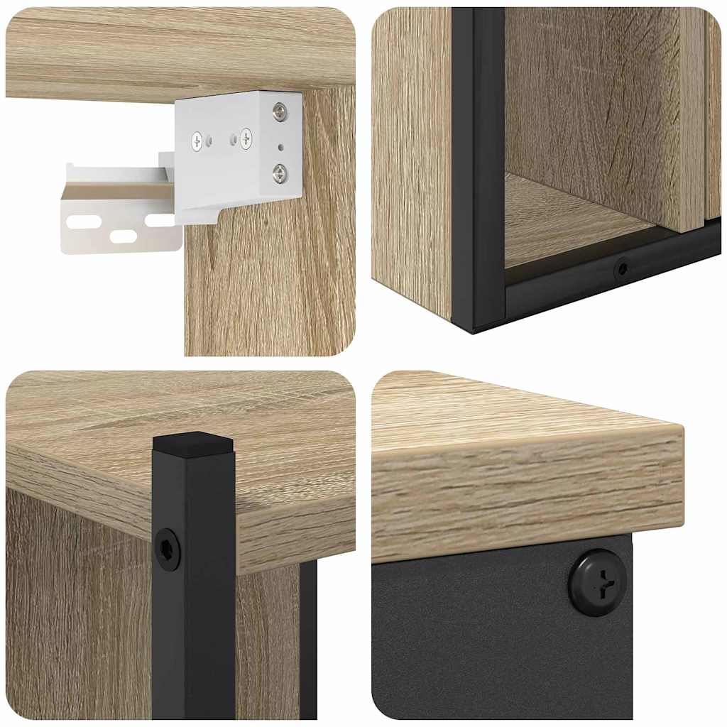 Set di mobili per il bagno con lo scaffale 4 pcs rovere sonoma 3399393