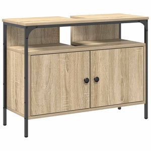 vidaXL Set di mobili per il bagno con lo scaffale 4 pcs rovere sonoma