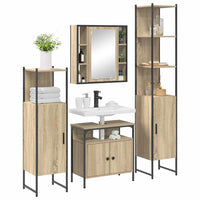 vidaXL Set di mobili per il bagno con lo scaffale 4 pcs rovere sonoma