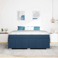vidaXL Struttura del letto con materasso Blu 180 x 200 cm Tessuto