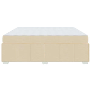vidaXL Struttura del letto con materasso Crema 200 x 200 cm Tessuto