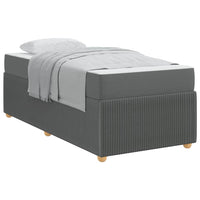 vidaXL Struttura letto con materasso Grigio scuro 80 x 200 cm Tessuto