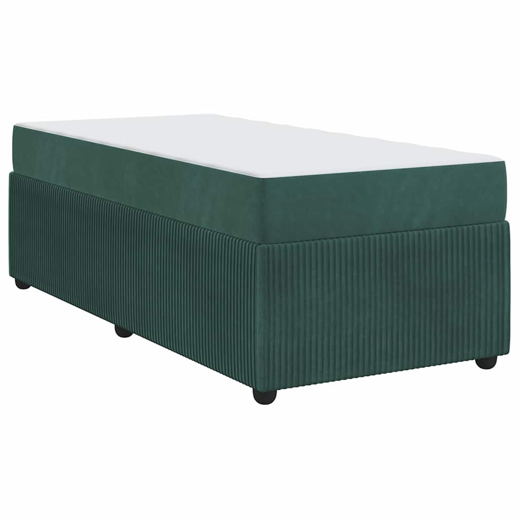 vidaXL Struttura letto con materasso Verde scuro 80 x 200 cm Velluto