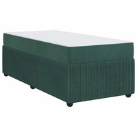vidaXL Struttura letto con materasso Verde scuro 80 x 200 cm Velluto