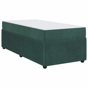 vidaXL Struttura letto con materasso Verde scuro 80 x 200 cm Velluto