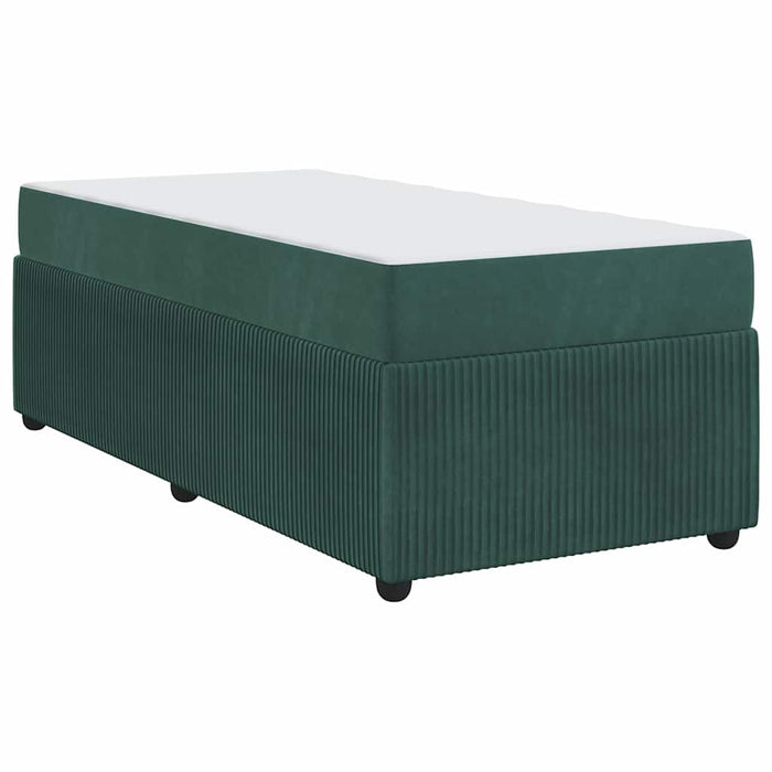 vidaXL Struttura letto con materasso Verde scuro 80 x 200 cm Velluto