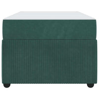 vidaXL Struttura letto con materasso Verde scuro 80 x 200 cm Velluto