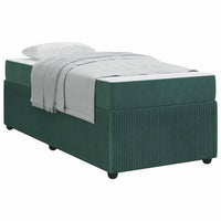 vidaXL Struttura letto con materasso Verde scuro 80 x 200 cm Velluto