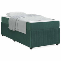 vidaXL Struttura letto con materasso Verde scuro 80 x 200 cm Velluto
