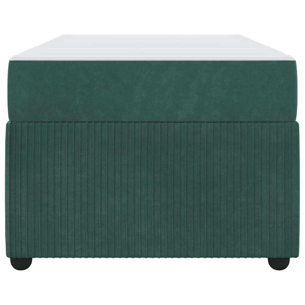 vidaXL Struttura letto con materasso Verde scuro 90 x 190 cm Velluto