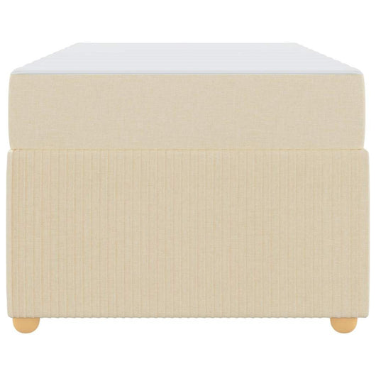 vidaXL Struttura letto con materasso Crema 90 x 200 cm Tessuto