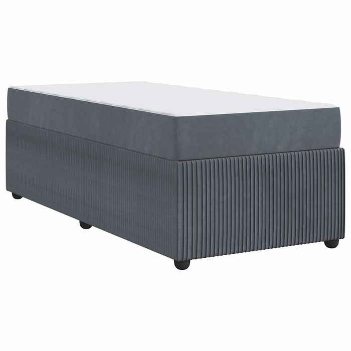 vidaXL Struttura letto con materasso Grigio scuro 100 x 200 cm Velluto