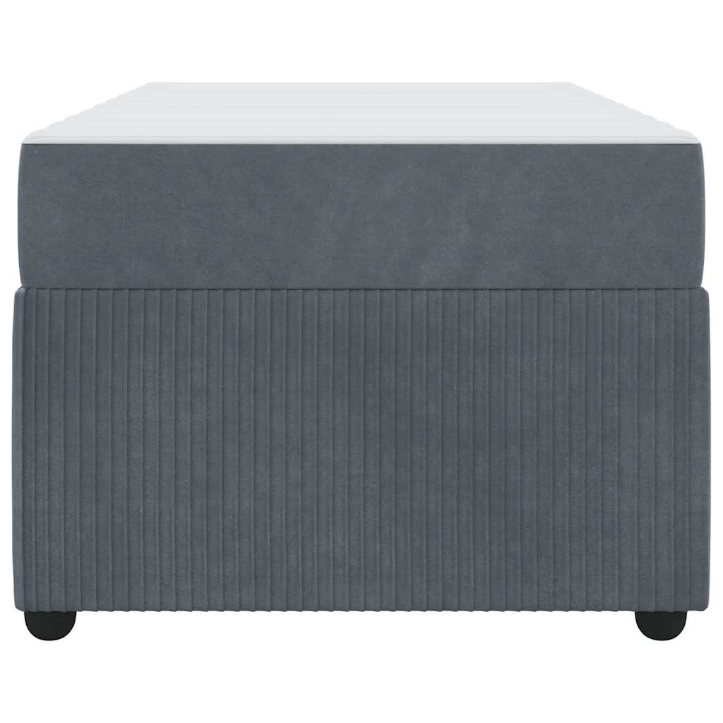 vidaXL Struttura letto con materasso Grigio scuro 100 x 200 cm Velluto