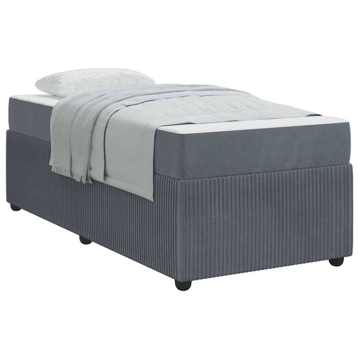 vidaXL Struttura letto con materasso Grigio scuro 100 x 200 cm Velluto