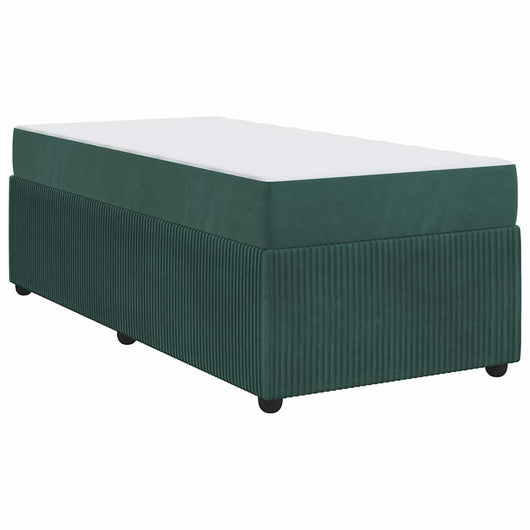 vidaXL Struttura letto con materasso Verde scuro 100 x 200 cm Velluto