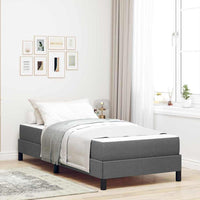 Letto a molle con materasso-Struttura Letto con Materasso Grigio scuro 90 x 200 cm Tessuto 222277