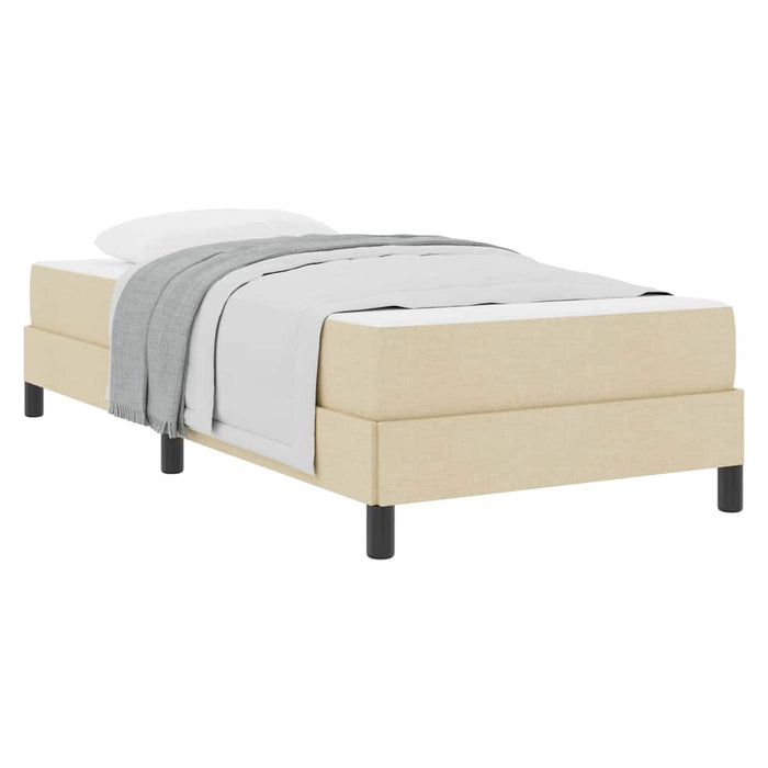 vidaXL Letto a molle con materasso Crema 90 x 200 cm Tessuto