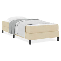 vidaXL Letto a molle con materasso Crema 90 x 200 cm Tessuto