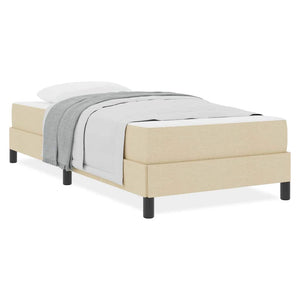 vidaXL Letto a molle con materasso Crema 90 x 200 cm Tessuto