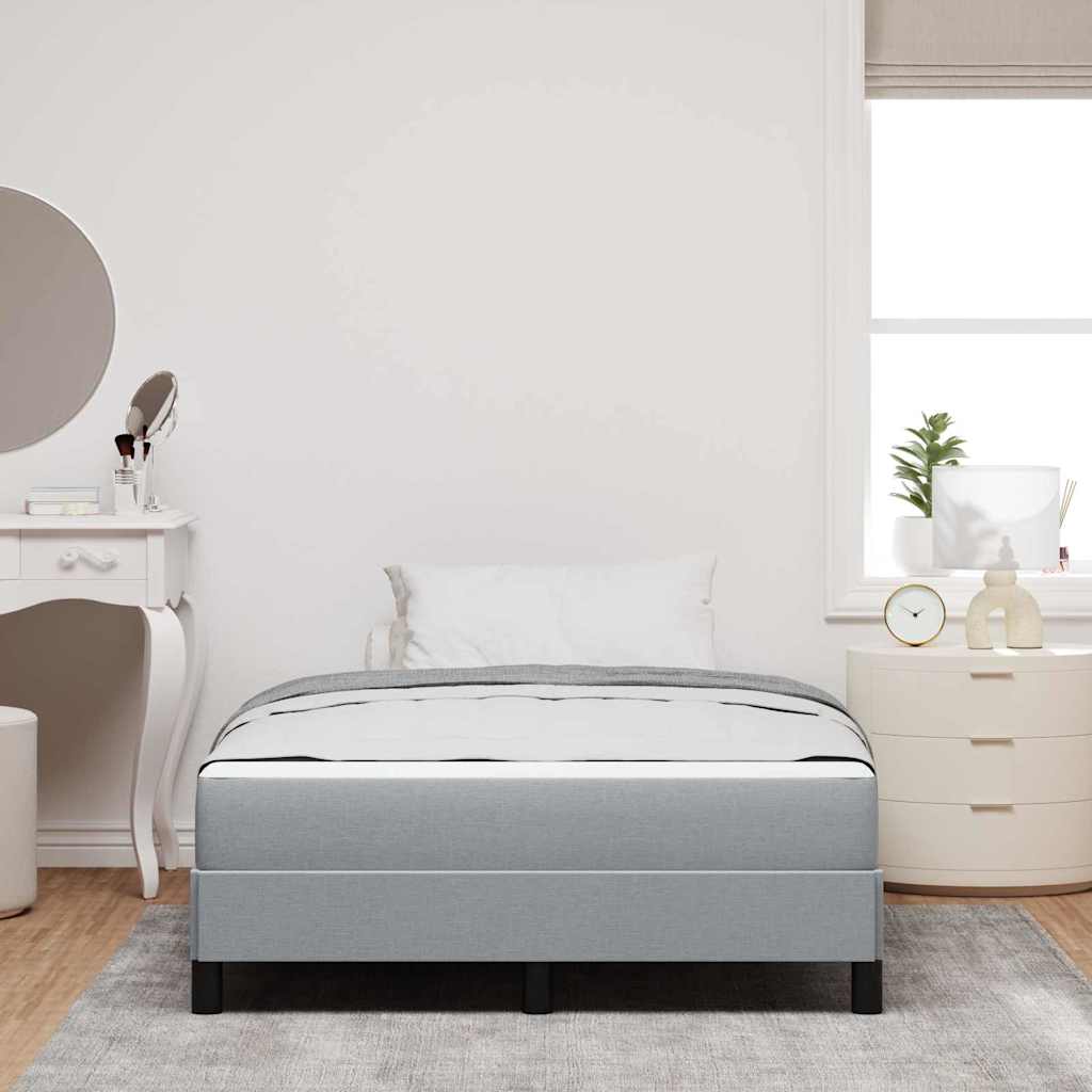 vidaXL Letto a molle con materasso Grigio chiaro 120 x 190 cm Tessuto