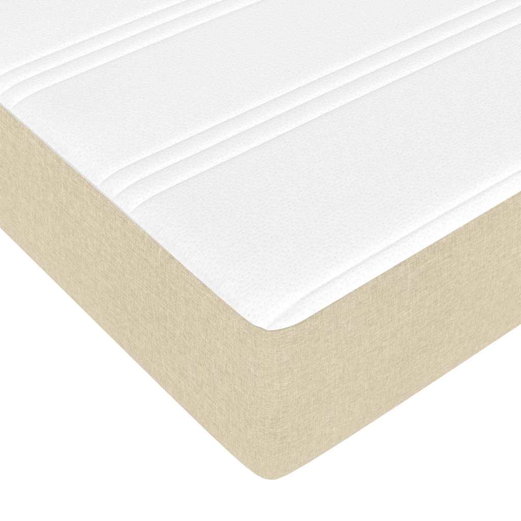 Letto a molle con materasso-Struttura Letto con Materasso Crema 120 x 190 cm Tessuto