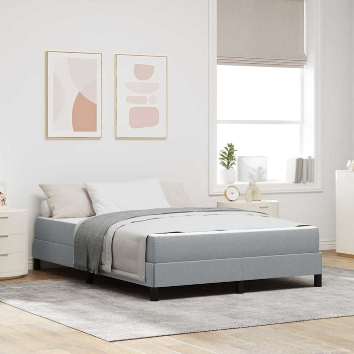 vidaXL Letto a molle con materasso Grigio chiaro 140 x 190 cm Tessuto