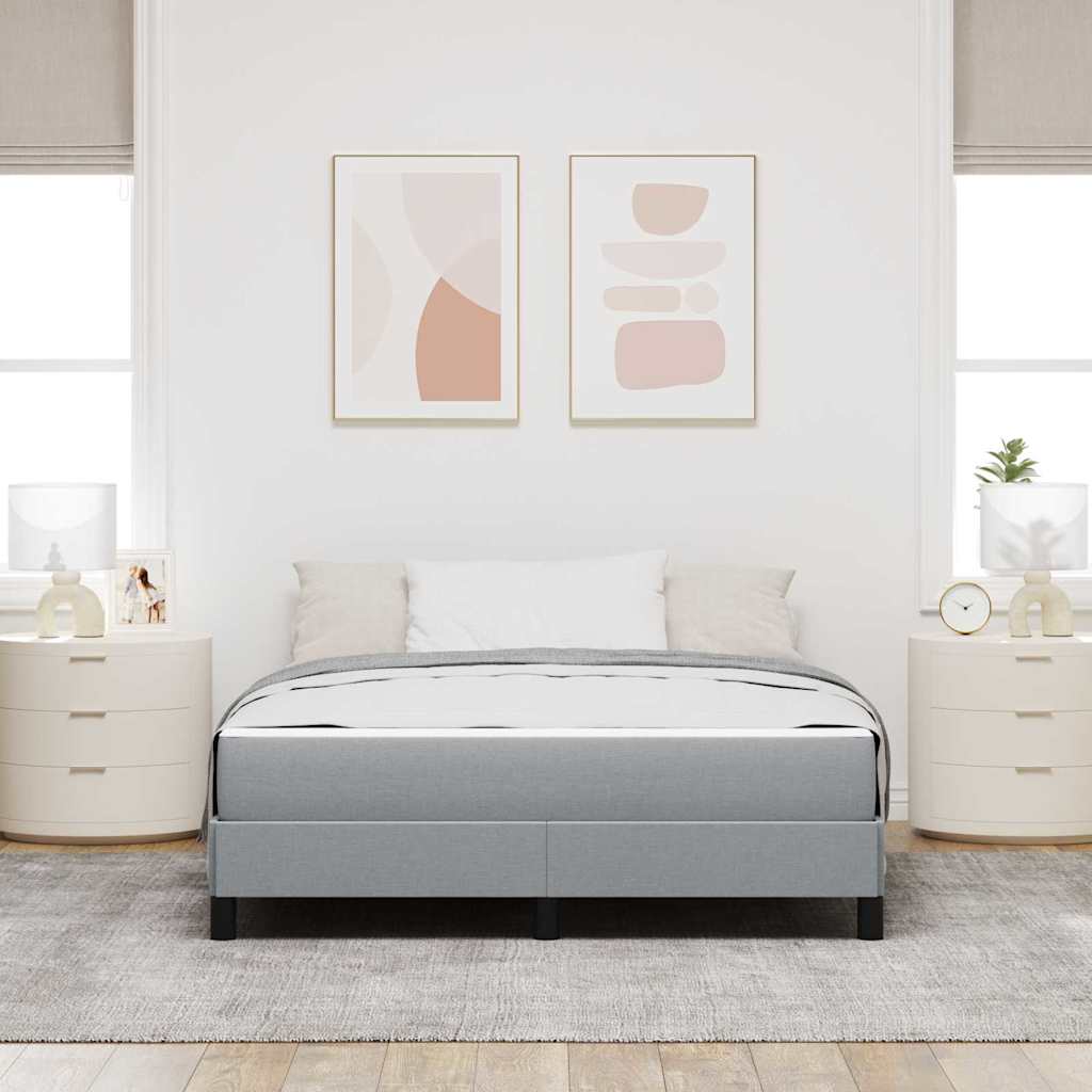 vidaXL Letto a molle con materasso Grigio chiaro 140 x 190 cm Tessuto