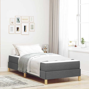 Letto a molle con materasso-Struttura Letto con Materasso Grigio scuro 90 x 200 cm Tessuto 663204