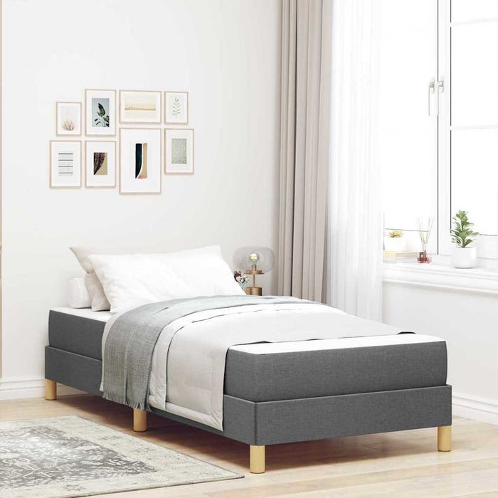 Letto a molle con materasso-Struttura Letto con Materasso Grigio scuro 90 x 200 cm Tessuto 663204