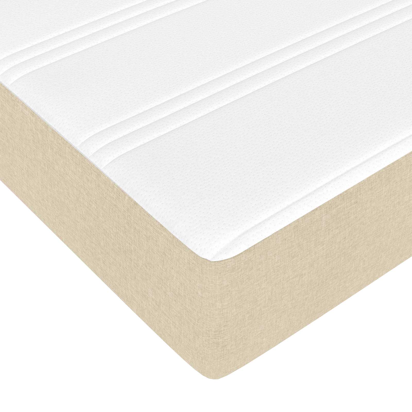 Letto a molle con materasso Crema 120 x 190 cm Tessuto 3398554