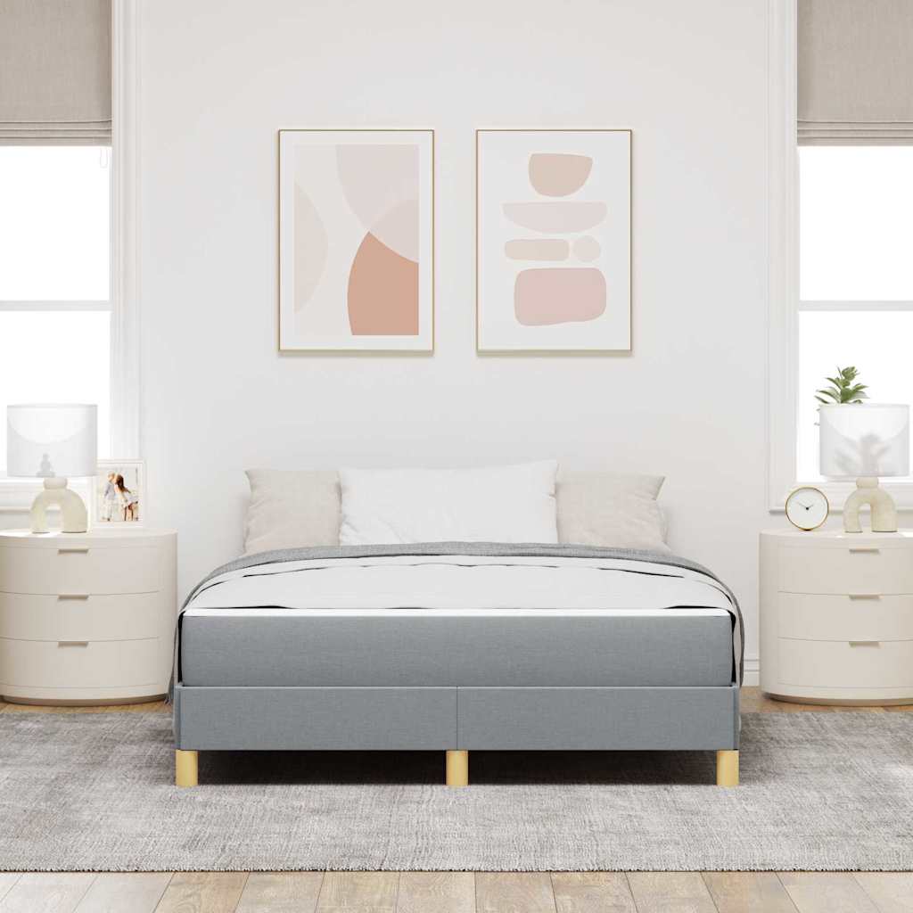 Letto a molle con materasso-Struttura Letto con Materasso Grigio chiaro 140 x 200 cm Tessuto 996184