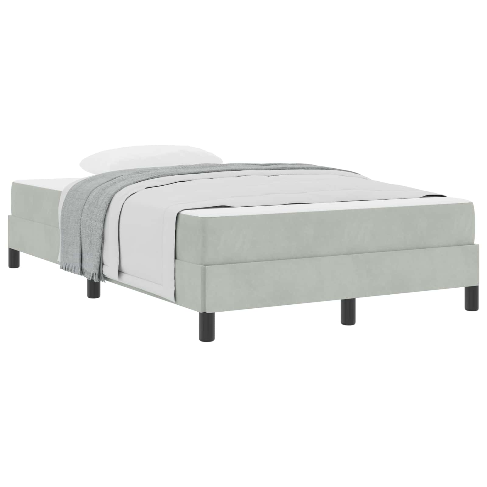 Letto a molle con materasso-Struttura Letto con Materasso Grigio chiaro 120 x 190 cm Tessuto