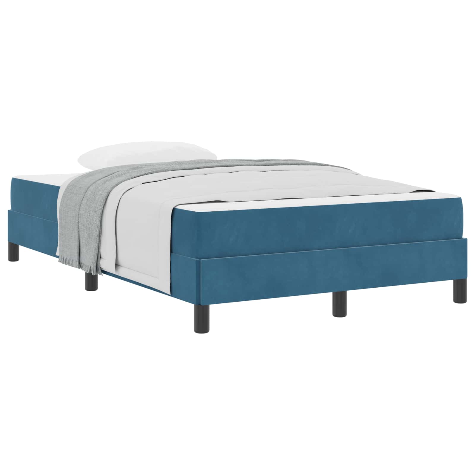 Letto a molle con materasso-Struttura Letto con Materasso Blu Scuro 120 x 190 cm Tessuto