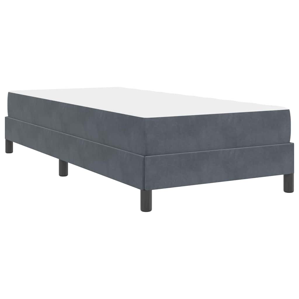 vidaXL Letto box spring con materasso Grigio scuro 80 x 210 cm Velluto