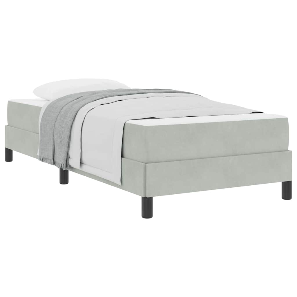 vidaXL Letto box spring con materasso Grigio chiaro 90 x 210 cm