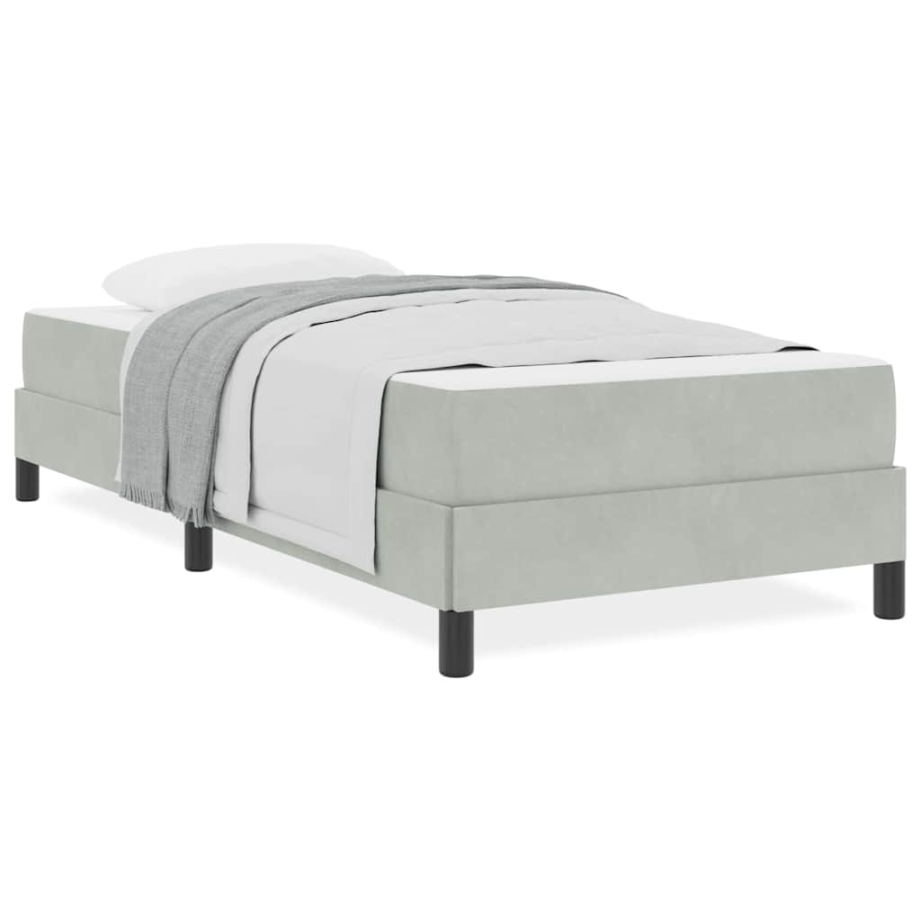 vidaXL Letto box spring con materasso Grigio chiaro 90 x 210 cm