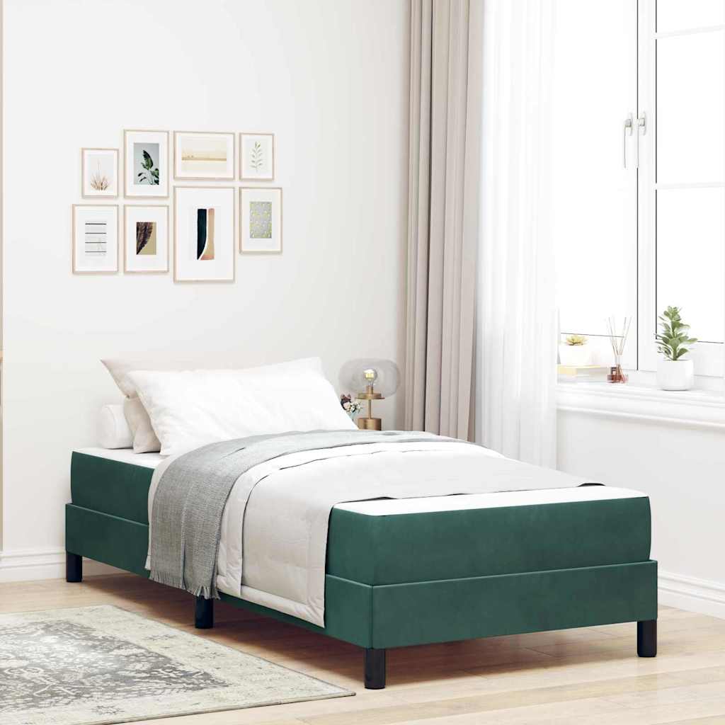 vidaXL Letto box spring con materasso Verde Scuro 100 x 210 cm Velluto