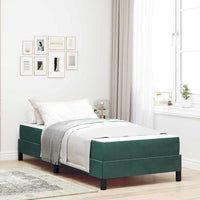 Letto a molle con materasso Verde Scuro 100 x 210 cm Tessuto 3398734