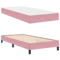 Letto a molle con materasso Rosa 100 x 210 cm Tessuto 3398736