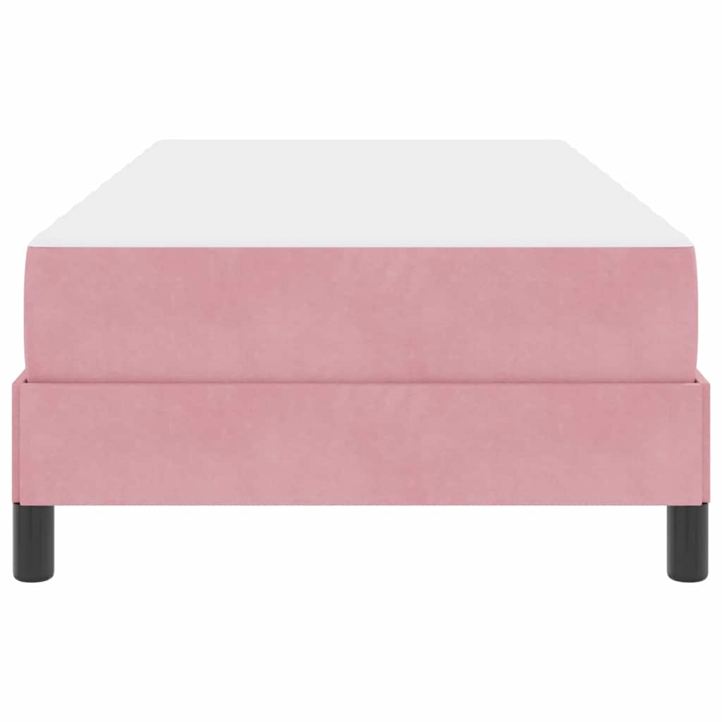vidaXL Letto box spring con materasso Rosa 100 x 210 cm Velluto