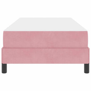 vidaXL Letto box spring con materasso Rosa 100 x 210 cm Velluto