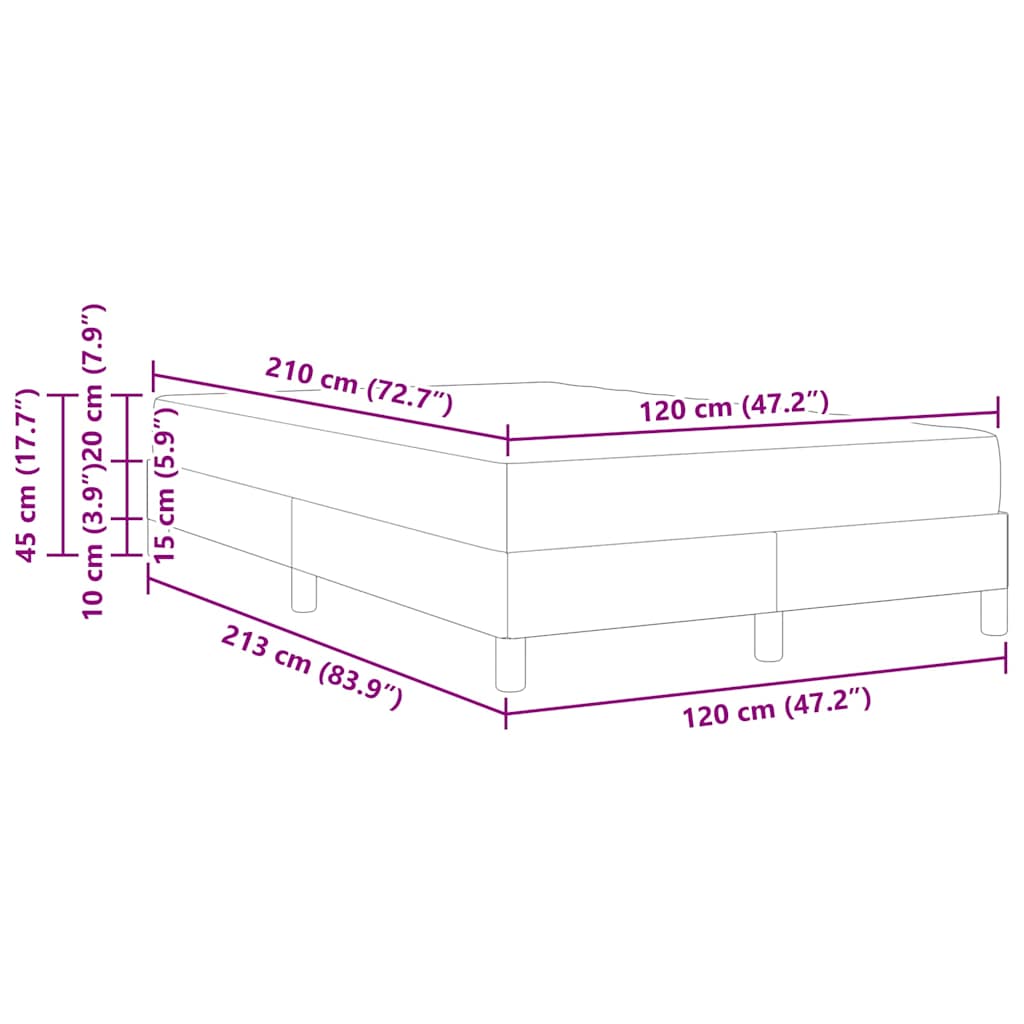 Letto a molle con materasso Grigio scuro 120 x 210 cm Tessuto 3398738