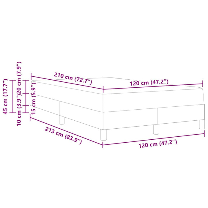 Letto a molle con materasso Nero 120 x 210 cm Tessuto 3398739